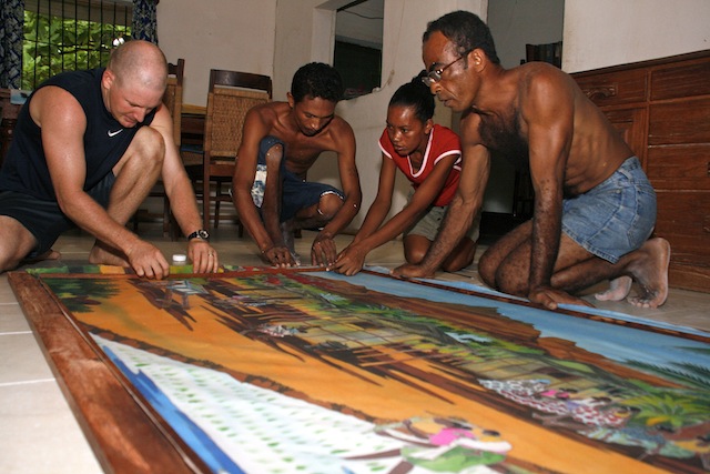 framing batiks